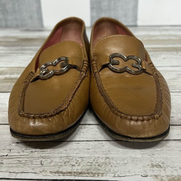 Escada Tan Leather Loafers - Picture 7 of 14